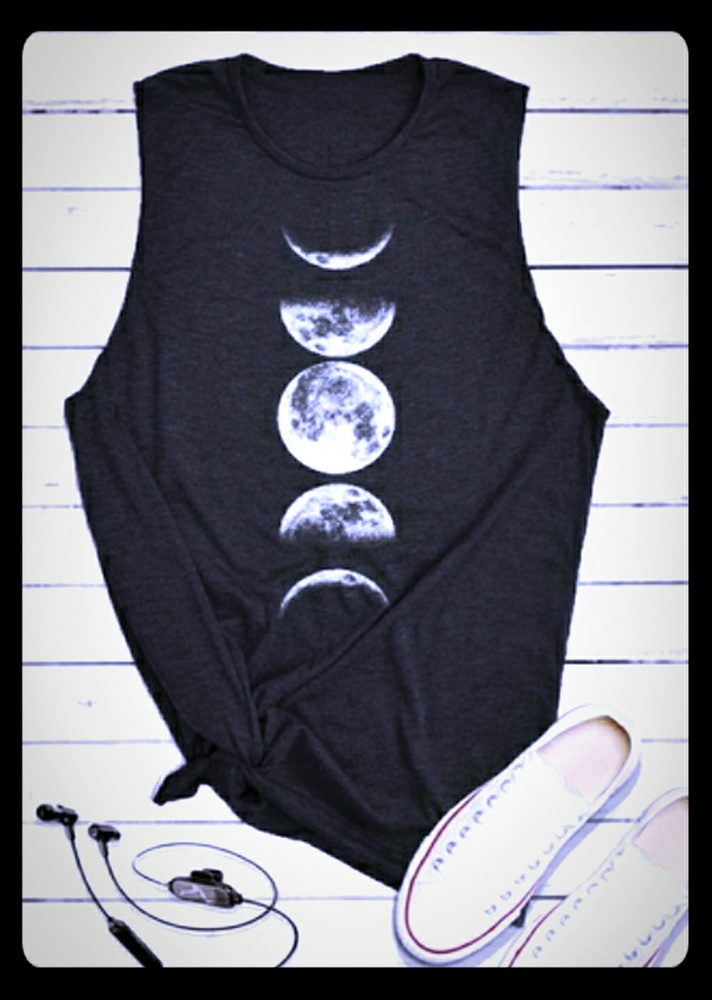NEW Phases of Moon Tank Black